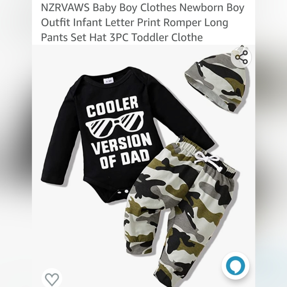 NZRVAWS infants clothing size 3-6 months Camo NWT